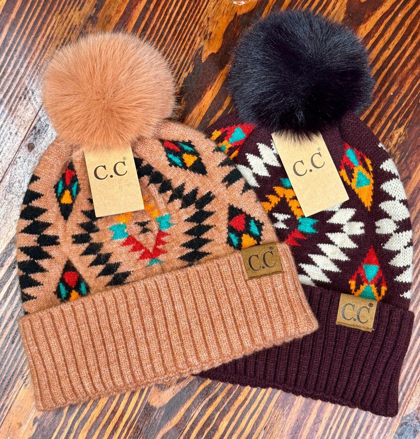 C.C® Aztec Pom Beanie