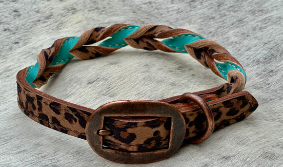 Twisted Leather Dog Collar