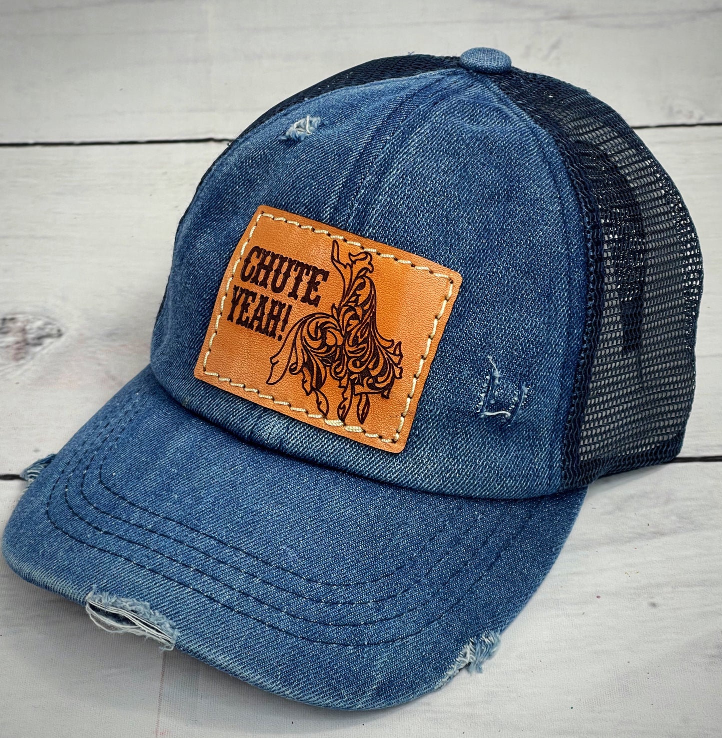 CC crisscross Cap w/leather patch