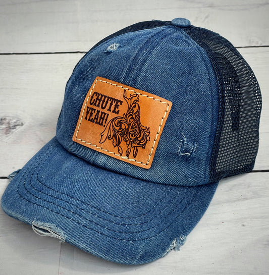 CC crisscross Cap w/leather patch