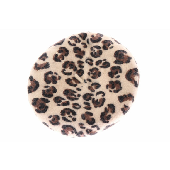Leopard Pattern Wool C.C Beret BR07