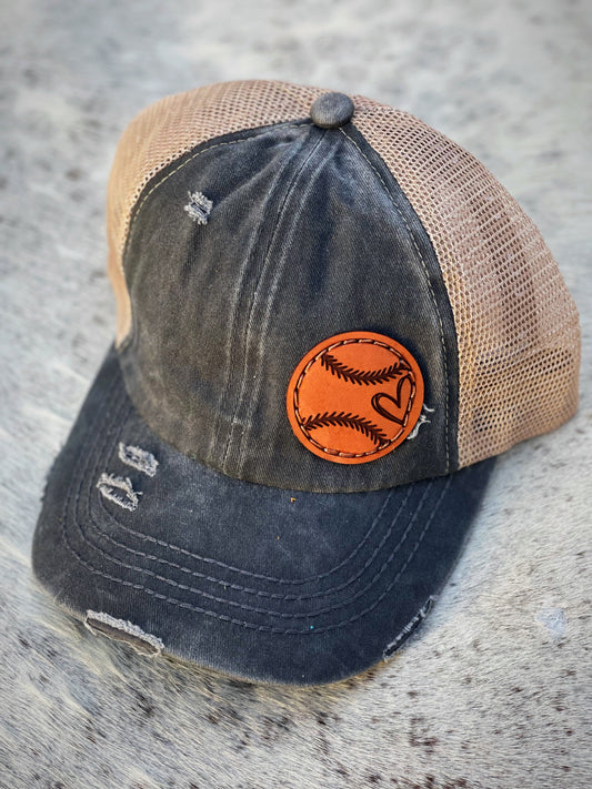 CC Criss-Cross Cap W/ Leather Patch