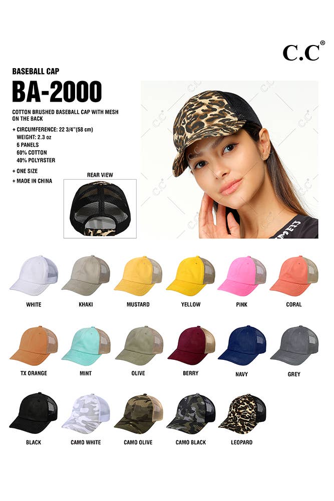 C.C Cotton Brushed Baseball Cap