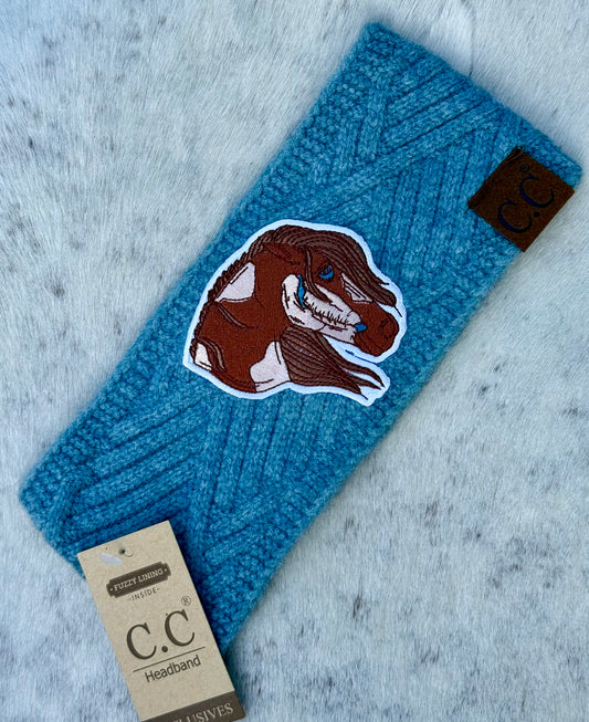 C.C® Knit Headband with Horse Patch