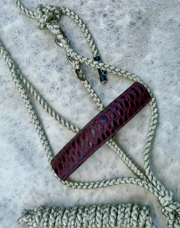 Easy-on Muletape Halter & Lead w/lthr Noseband