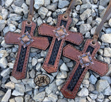 CUSTOM HorseHair Inlay Leather Cross